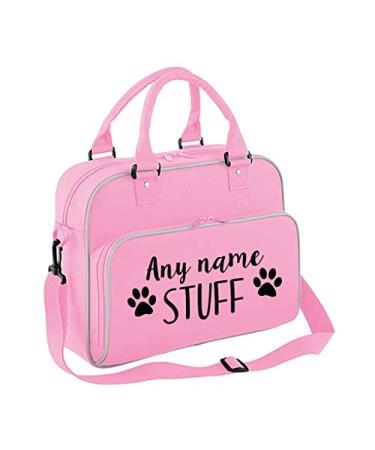 Spoilt Rotten Pets Light Pink Custom Personalised With Any Name 'Stuff'' Holdall Grooming Bag Pet Accessory Storage Bag