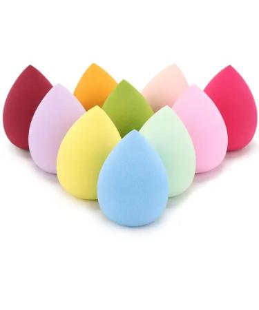 Buy 10PC Multicolored Wet & Dry Cosmetic Egg Sponges - Perfect for Flawless Makeup Application | International Shipping Available - Buy Online on GoSupps.com