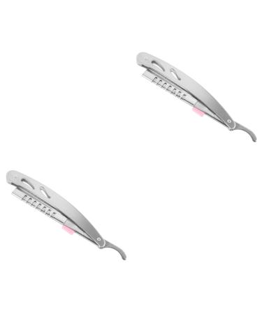 Beavorty 2st eyebrow shape tool razor with interchangeable blade razor hairdresser Schaber razor vintage razor razor everything made of steel beard styler man