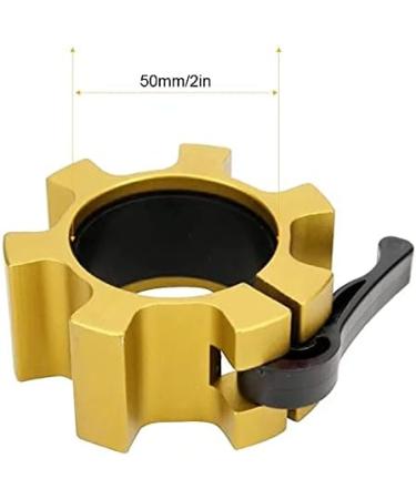 Buy Metal Olympic Barbell Collar 50mm | Aluminum Alloy Dumbbell Locking Spin Clip - Perfect for Crossfit Weightlifting & Fitness - 2 Pieces Gold - Buy Online on GoSupps.com