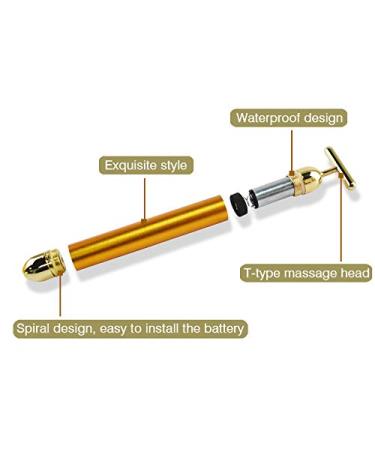 24k Gold Beauty Bar T-shaped Vibrating Facial Stimulator for Firm, Youthful, and Wrinkle-Free Skin - Buy Online on GoSupps.com