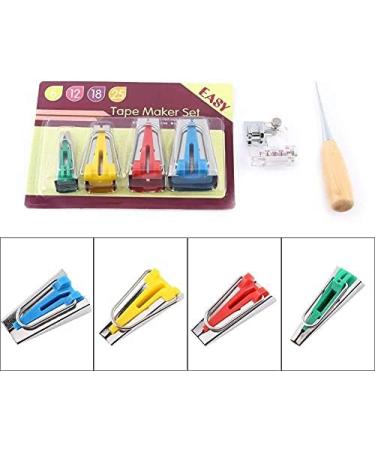 Yosoo Fabric Bias Tape Maker Awl Kit Set - Sewing Quilting Binding Tool Guide Strip - 6/12/18/25mm - 6pcs - Buy Online on GoSupps.com