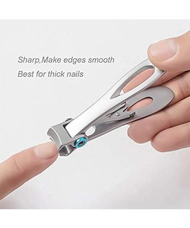 Lanko Nail Clipper Set Thick Toenail & Fingernail Cutter With Wide Jaw Opening Stainless Steel Nail File Ingrown Manicure Pedicure Kit For Men & Women Silver - Buy Online on GoSupps.com