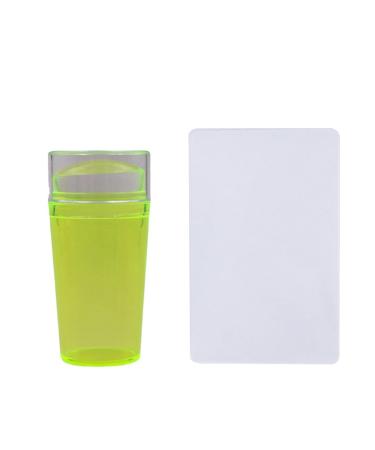 One-piece transparent silicone stamp with scrapers for nail art gel stamps nail art stamps for manicure tools nail art stamp scraper for DIY nail decoration yellow