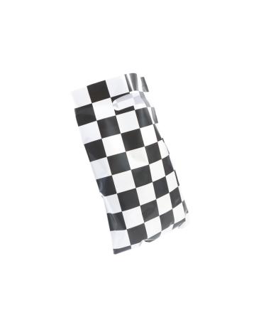 ABOOFAN 50pcs Checkered Candy Bags Checkered Gift Bags Car Theme Party Bags Black and White Candy Bags Black and White Goodie Bags Race Car Goodie Bags Race Car Candy Bags Passion Decorate Black White 25.5X16.3cm