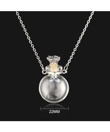 Lodmloer Memorial Sacific Hall Mini Glass Necklace with Crown Stopper - Heart Urn Jewelry for Ashes - 60cm Essential Oil Holder - Buy Online on GoSupps.com