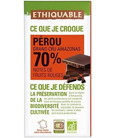 ETHIQUABLE - Dark Chocolate 70% Organic Peru Cocoa 100G - Pack of 4 - Buy Online on GoSupps.com