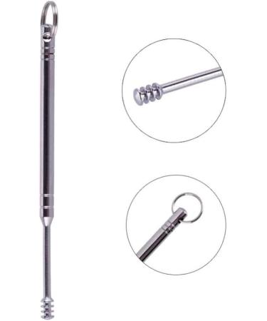 3pcs/Set Stainless Steel Ear Wax Remover Cleaner Ear Spoon Cleaning Tool with Key Chain - Buy Online on GoSupps.com