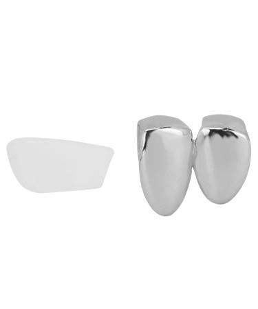 Brass Plating Teeth Brace - Fashionable Metal Double Teeth Jewelry for Halloween & Hip-Hop Street Parties (Silver - Buy Online on GoSupps.com