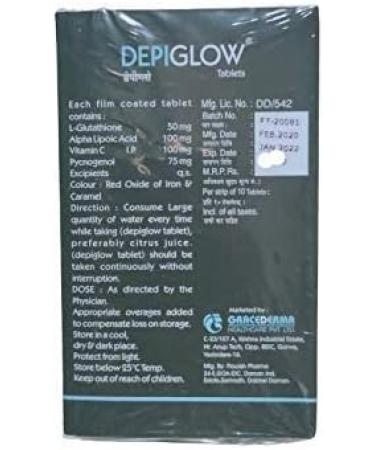 L-Glutathione Tablets with Grape Seed Extract Alpha Lipoic Acid & Vitamin C/E - 30 Tablets for Men & Women - International Shipping Available - Buy Online on GoSupps.com