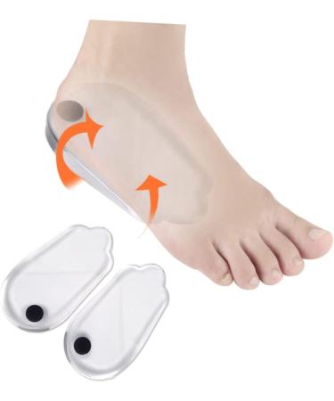NOLITOY Orthotic Heel Pads - 2 Pairs Silicone Insoles for Plantar Support Massage & Comfort - Half Heel Inserts 11X6cm - Buy Online on GoSupps.com