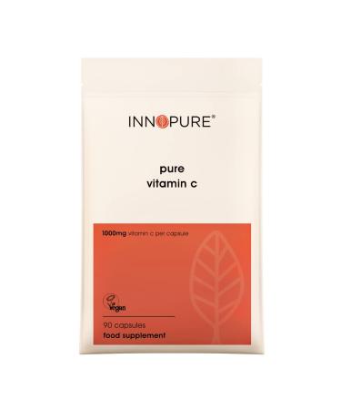 Pure Vitamin C Capsules 1000mg (No Fillers or Binders) Premium Vitamin C in a One-A-Day Easy to Swallow Capsule 90 Capsules (Not Tablets) UK Made by INNOPURE