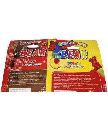 Giant Gummy Jelly Bear Mouth-Watering Treat Stocking Filler Perfect Xmas occasion 90grmx2 pack - Buy Online on GoSupps.com