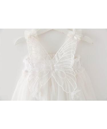 PythJooh Baby Girl Tulle Dress | Toddler Princess Dress | Butterfly Wings Tutu Sundress | 2-3 Years White - Buy Online on GoSupps.com