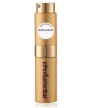 ePerfumeBar Impression of Mademoiselle Replica Version Fragrance Dupes Concentrated Long Lasting Eau de Parfum Spray Refillable Atomizer Bottle 0.34 Fl Oz/10ml