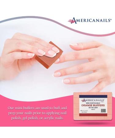 Americanails Mini Orange Buffers - Professional Salon Quality Buffing Blocks (80/100 Grit) - 50 Count - Buy Online on GoSupps.com