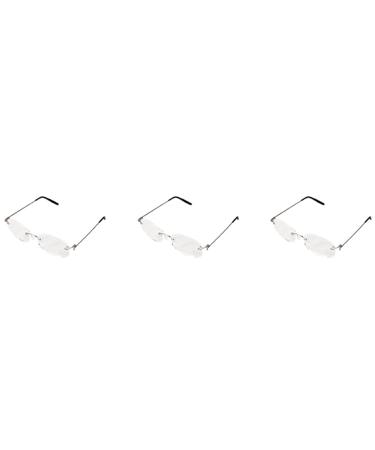 3X Unisex Flexible Frameless Reading Glasses Light Glasses 3.00 with Case