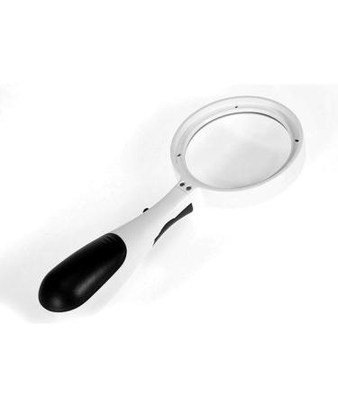 Magnifying Glasses Educational Hobby Magnifiers 3 Times Handheld with Led Light Reading Black and White Handle Glass Material Magnifying Glass Comfortable Anniversary