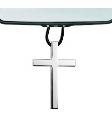 YdSeLe Car Hanging Accessories Alloy Cross for Rearview Mirror Car Charm Decoration (Silver)