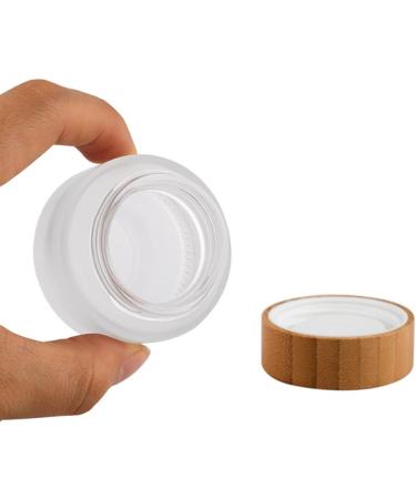 50g 50ml Frosted Glass Cream Jar Cosmetic Container with Inner Liners and Natural Bamboo lids Refillable Straight Sided Glass Cosmetic Jars Travel Toiletries Bottle Sample Jars for Lotion Cream - Buy Online on GoSupps.com