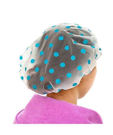 3-Piece Reusable Waterproof Shower Hoods for Women - Elastic Plastic Shower Caps in Blue Yellow Pink | Perfect for Spa & Salon - Buy Online on GoSupps.com