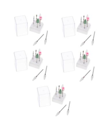 FRCOLOR 5 Sets Nail Clipper Grinding Head Diamond Carbide Nail Drill Bit Ceramic Cuticle Bit Nail Kit Nail Art Tool Ceramic Tools Drill Bits for Nails Brocas para Supplies Manicure Nylon