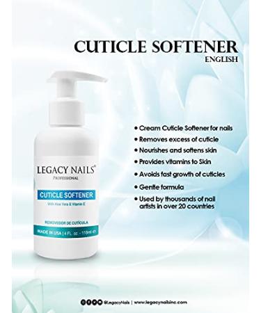 Legacy Nails Professional Cream Cuticle Softener 4 FL OZ - Nourishes & Softens Cuticles Gentle Formula Avoids Fast Growth - Shop Now - Buy Online on GoSupps.com