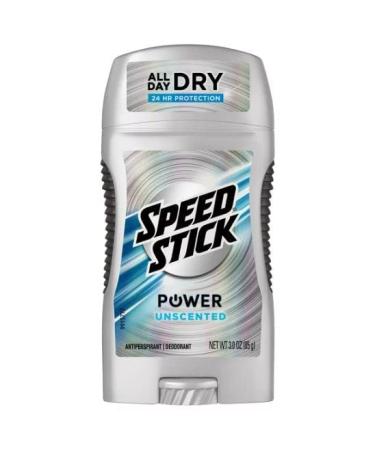Speed Stick Power Antiperspirant & Deodorant Solid Unscented 3 oz - Pack of 1 - Buy Online on GoSupps.com