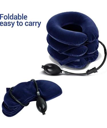 ADITAM Neck Traction Neck Cervical Traction Collar Device for Neck Shoulder Back Head Pain Relief Inflatable Spine Alignment Pillow Dark Gift.Cervical Neck Traction Collar Device Chrome Double The Blue - Buy Online on GoSupps.com