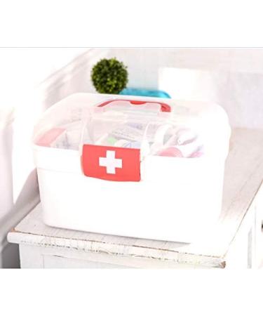 Transparent First Aid Box Emergency Kit - Portable Medicine Cabinet Storage with Handle, Durable Plastic Organizer Bin (Red) - Buy Online on GoSupps.com