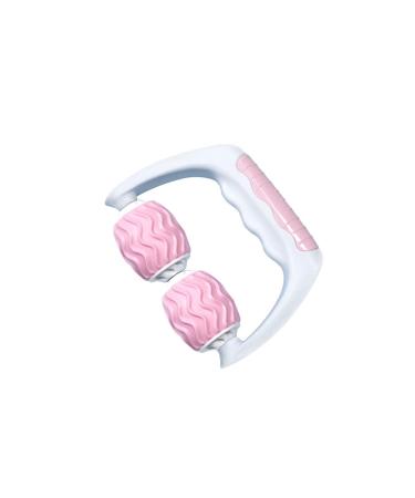 YGMXZL massage roller with 2 massage balls 360 Foam scooter muscle roller with grif foam handheld scooter muscle massage roller for leg neck arm back muscle pain relieve (pink)