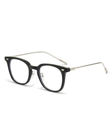 Eyeglasses Stylish Computer Readers Blue Light Blocking Reading Glasses Anti Eyestrain Flat Light Mirror +100 Black