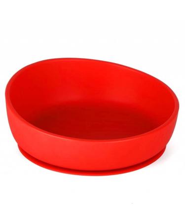 Doidy Baby Bowls for Weaning -Suction Bowl- Non-Slip Feeding Bowls - Slanted High Side Design Suction Bowl - Use from 6+ Months to Toddler 300ml PP Material (Red)