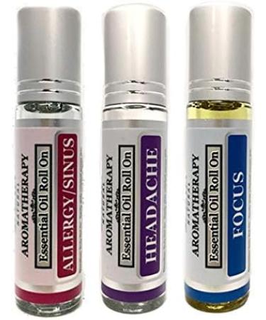 Sponix Essential Oil Roll On Gift Set for Focus, Headache, Sinus & Allergy Relief - 10 mL Each - Buy Online on GoSupps.com