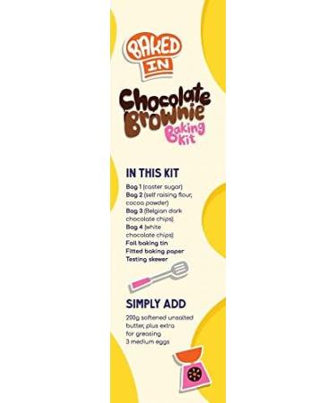 Bakedin Double Chocolate Brownie Kit All The Dry Ingredients Foil Baking Tin and Paper 475 gram - Buy Online on GoSupps.com