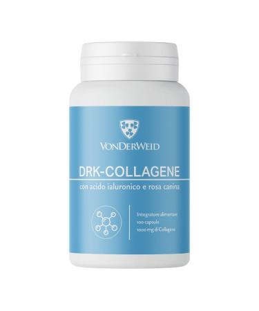 VONDERWEID DRK SKIN | Marine Collagen Capsules with Hyaluronic Acid and Rosehip | Collagen Supplement for Bones and Joints with Rosehip Powder | Made in Italy 70g 100 Capsules
