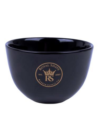 ROYAL SHAVE Ceramic Textured Shaving Bowl  Shave Soap & Shaving Cream Dish, Textured for Rich Lather  LARGE (Black) Black (LARGE)