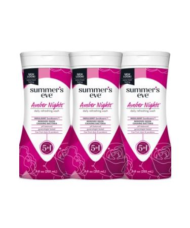 Summer's Eve Amber Nights Daily Refreshing Feminine Body Wash with Oat and Shea Extracts Removes Odor Feminine Wash 9 fl oz (Pack of 3)