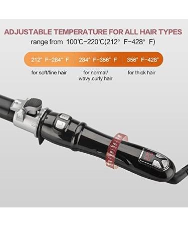 Tanshine Automatic Rotating Hair Curler Wand - 32mm Beach Hair Waver Curling Iron for Long Hair - Adjustable Heat Settings - 60 Mins Auto Off - Black - Buy Online on GoSupps.com