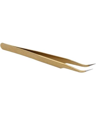 Professional Stainless Steel Golden Eyelash Extension Tweezers - Precision Tool for Lash Supplies - Buy Online on GoSupps.com