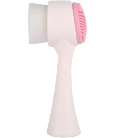 Facial Cleansing Brush Soft Double Sides Deep Cleaning Face Brush Silicone Face Exfoliator Brush Cleanser with Handle for Skincare - Pink - Buy Online on GoSupps.com