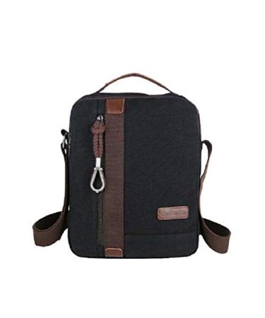 Small Vintage Canvas Travel Purse Mini Shoulder Bags Messenger Crossbody Handbag Black