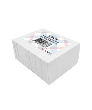 Bzbuy Nail Mini White Buffer Block File 100/180 Grit 2 Sided 130 Count