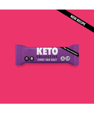 Keto Collective Keto Bars - NEW RECIPE - 15x40g | Low Carb, High Fibre, Vegan Snack Bar | Choc Sea Salt Flavor - Buy Online on GoSupps.com