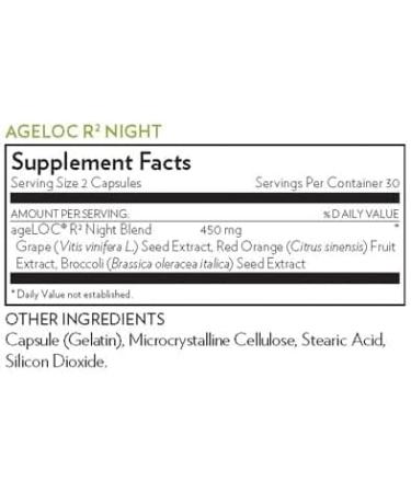 Nu Skin ageLOC R2 Night Blend | Renewal & Energy Supplement | Cellular Detox & Mental Clarity | 60 Capsules with Broccoli Seed Extract - Buy Online on GoSupps.com