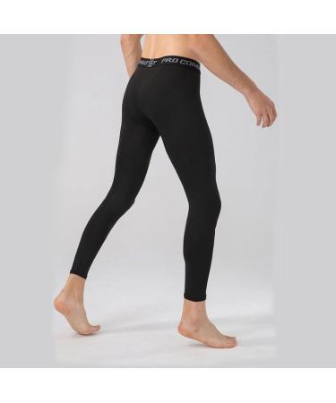 Hycoprot Men's Compression Pants - Fast-Drying Running Leggings | Breathable Sports Tights for Basketball & Fitness | Black XL - Buy Online on GoSupps.com