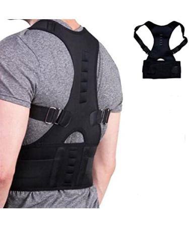 Posture Key Support Corrector Magnetic Therapy Back Straight Shoulder Strap Belt Proper Adjustable Male & Female (Color : Black Size : XXL 90-100cm) vision Black XXL 90-100cm - Buy Online on GoSupps.com