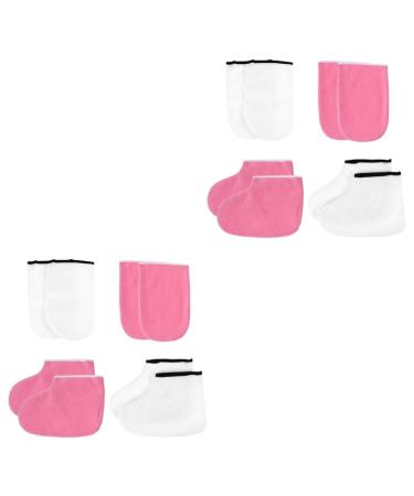 FRCOLOR 4 Sets Leather Horn Boots Nursing Heat Wax Hand Cover Manicure Tools Gloves for Work Paraffin Pedicure Tools for Feet Hand Spa Gloves Combination Set Care Polyester Lining Women's