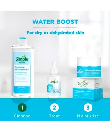 Simple Water Boost Hydrating Micellar Water Soothing Makeup Remover For Dry and Sensitive Skin 400 ml & Simple Water Boost Skin Quench Gel Face Cream 50 ml - Buy Online on GoSupps.com