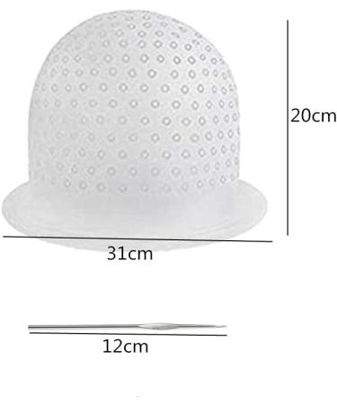 Silicone Highlight hat Highlights Hair Dye Kit 2 Sets Professional Reusable Hair Coloring Highlighting Cap Hair Colouring Highlighting Dye Cap with 100 Gloves and 2 Metal Hooks(White) - Buy Online on GoSupps.com
